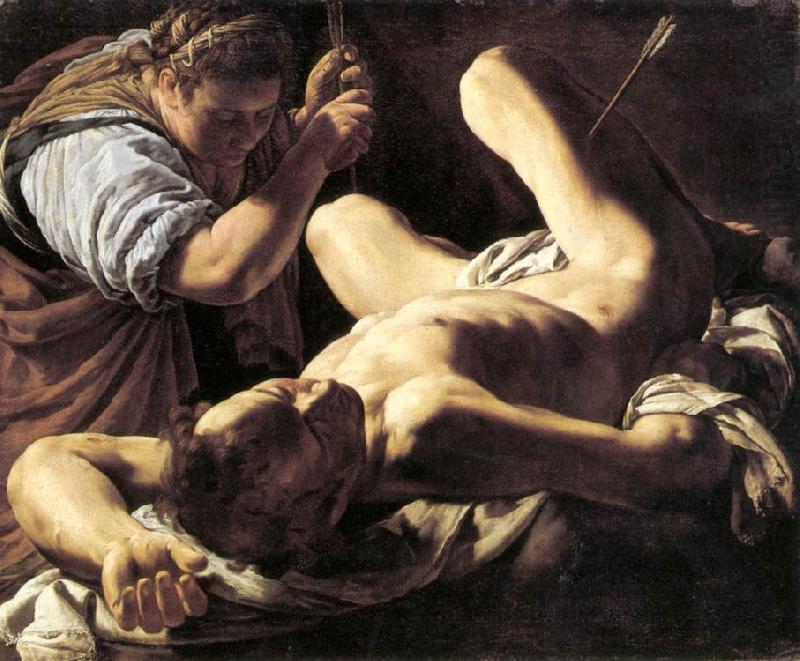 St Sebastian Tended by St Irene hjhk, BASSETTI, Marcantonio